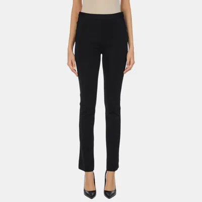 Pre-owned Givenchy Black Knit Button Embellished Slim Trousers M
