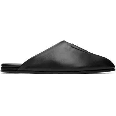 Givenchy Label Flat Mules In Black Nappa Leather Women In Multi