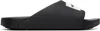 Givenchy Black Sandals With Wide Band And Contrasting Logo Patch In Rubber Man In Black
