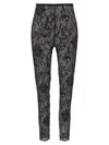 Givenchy Sheer Lace Fabric Elastic Waistband Leggings In Black