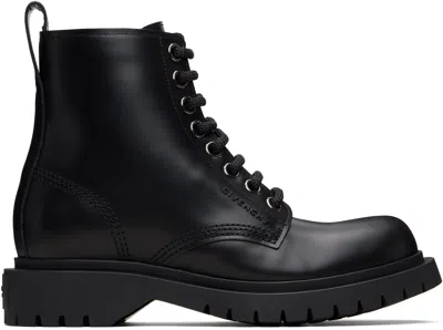 GIVENCHY BLACK LACE UP BOOTS