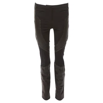 Pre-owned Givenchy Black Lambskin Leather Panel Patchwork Riding Pants Fr40 L