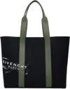 Givenchy Large Canvas Tote Bag Rectangular Handles In Black