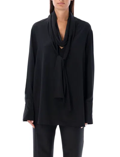 GIVENCHY BLACK LAVALLIER SHIRT