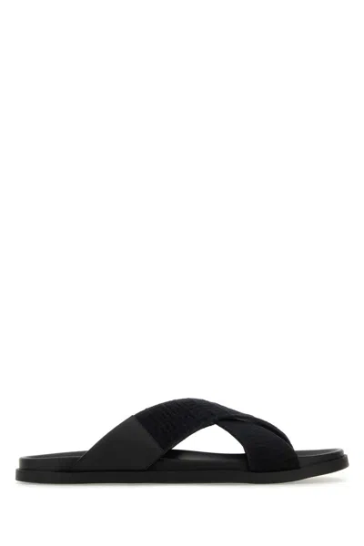 Givenchy Man Black Fabric Slippers