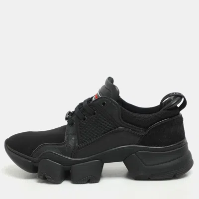Pre-owned Givenchy Black Leather And Mesh Jaw Low Top Sneakers Size 44