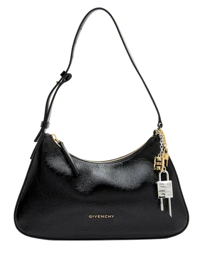 Pre-owned Givenchy Black Leather & Patent Leather Lucky Lock Small Shoulder Bag  (authentic Pre-loved)