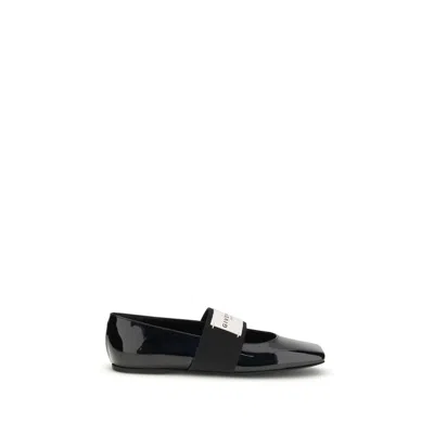 GIVENCHY BLACK LEATHER BALLET FLATS