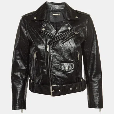 Pre-owned Givenchy Black Leather Belted Riders Jacket M