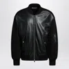 Givenchy Bomber Jacket With Leather Panels And Wool Sleeves In Black