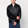 Givenchy Bomber Jacket With Leather Panels And Wool Sleeves In Black