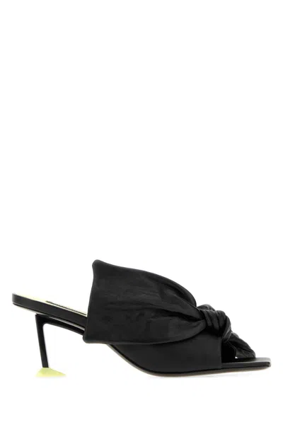GIVENCHY GIVENCHY BLACK LEATHER BOUDOIR MULES