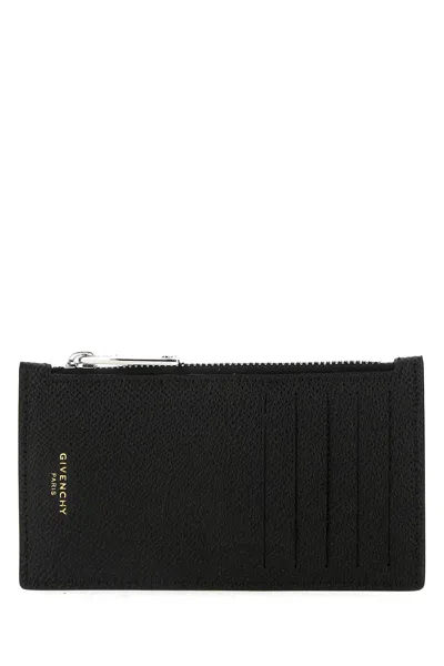 Givenchy Black Leather Card Holder In 001