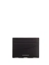 Givenchy Logo Glossed Leather Card Holder In Black