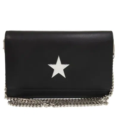 Pre-owned Givenchy Black Leather Chain/shoulder Wallet ()
