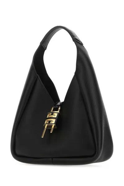 Givenchy Black Leather G-hobo Handbag In 001