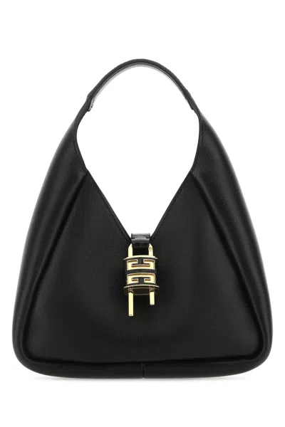 Givenchy Black Leather Medium G-hobo Handbag In 001
