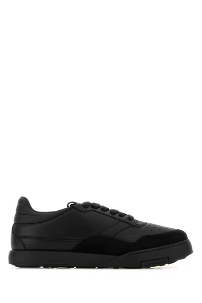 Givenchy Black Calf Leather Bos Taurus Low Top Sneakers In Multi