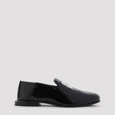 Givenchy Black Leather Label Loafers