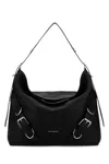 Givenchy Crocodile Effect Foldover Shoulder Bag In Black