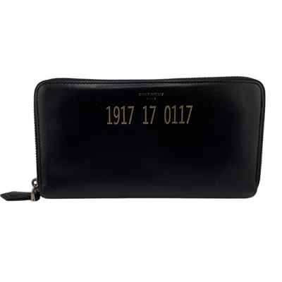 Pre-owned Givenchy Black Leather Long Wallet (bi-fold) ()
