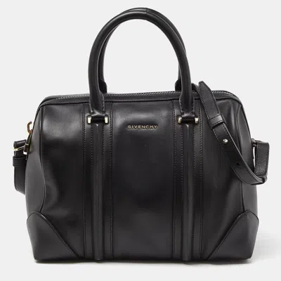 Pre-owned Givenchy Black Leather Lucrezia Boston Bag