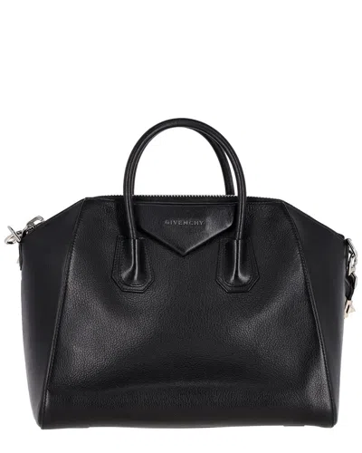 Pre-owned Givenchy Black Leather Medium Antigona Satchel (authentic Pre-loved)