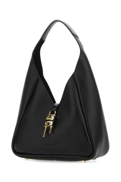 Givenchy Black Leather Medium G-hobo Handbag In 001