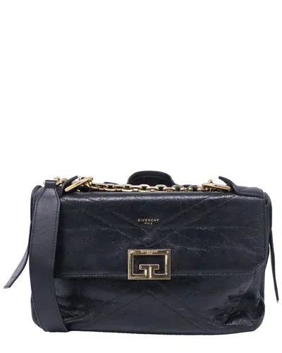 Givenchy Black Leather Medium Id Crinkled Flap Shoulder Bag (authentic Pre-  Loved)