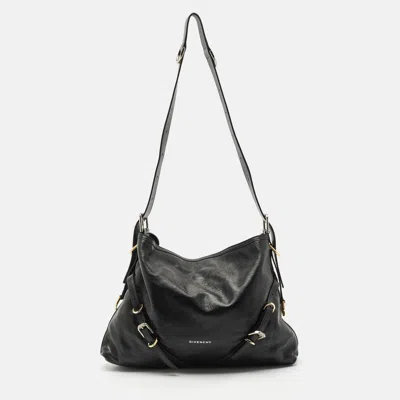 Pre-owned Givenchy Black Leather Medium Voyou Shoulder Bag