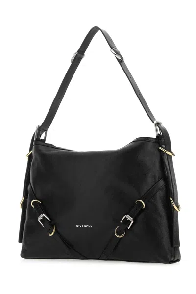 Givenchy Black Leather Medium Voyou Shoulder Bag