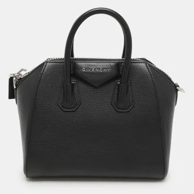 Pre-owned Givenchy Black Leather Mini Antigona Satchel