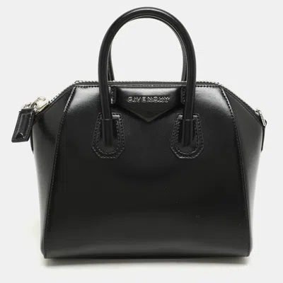 Pre-owned Givenchy Black Leather Mini Antigona Satchel