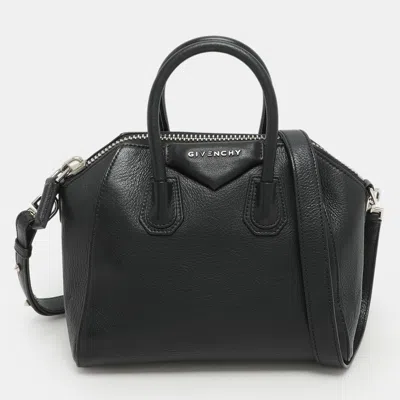 Pre-owned Givenchy Black Leather Mini Antigona Satchel