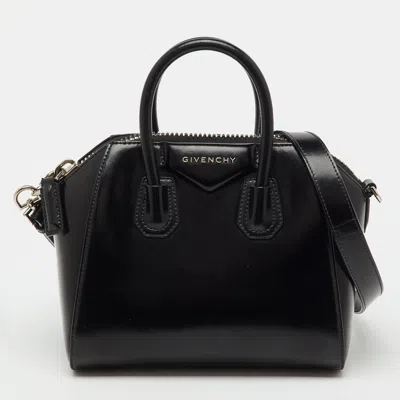 Pre-owned Givenchy Black Leather Mini Antigona Satchel