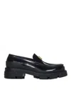 Givenchy Terra Loafers In Leather With 4g Logo Plaque In Black