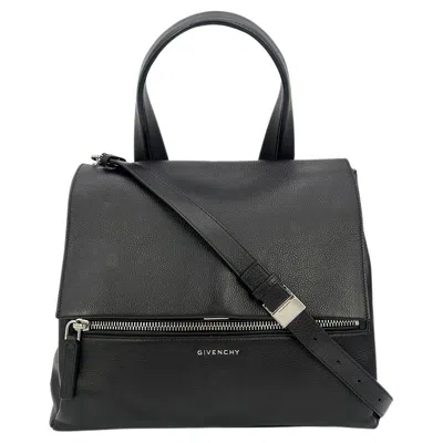 Pre-owned Givenchy Black Leather Pandora Pure Flap Bag