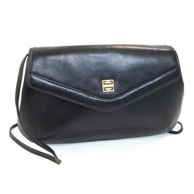 Pre-owned Givenchy Black Leather Pochette Shoulder Bag ()