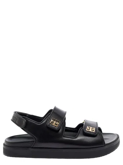GIVENCHY BLACK LEATHER SANDALS