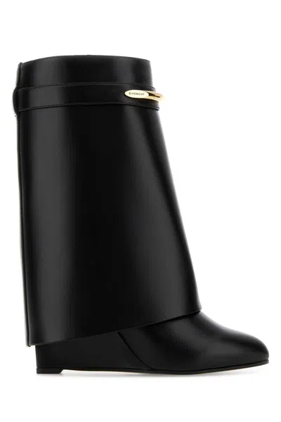 Givenchy Leather Shark Ankle Boots In Black