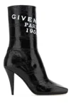 Givenchy Sliced Square Patent Leather Ankle Boots In Black