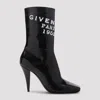 Givenchy Black Leather Sliced Square  Tape Ankle Boots In Black