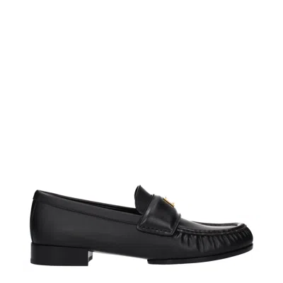 Givenchy Black Leather Slip-on Loafers