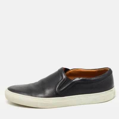 Pre-owned Givenchy Black Leather Slip On Sneakers Size 44