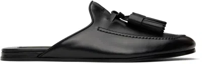 Givenchy Black Leather Slippers In 001-black