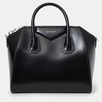 Pre-owned Givenchy Black Leather Small Antigona Top Handle With Strap