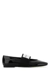 Givenchy Sliced Square Label Patent Leather Ballerina Flats In Black