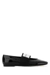Givenchy Leather Squared Toe Ballet Flats In Black