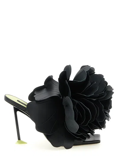 Givenchy Black Leather Stiletto Heel Women's Sandals