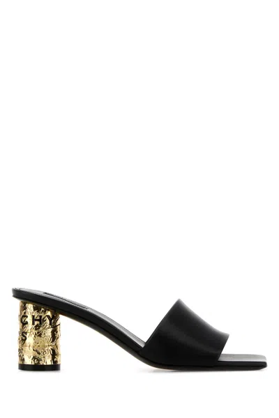 Givenchy 65mm Logo Heel Leather Mule Sandals In Multi